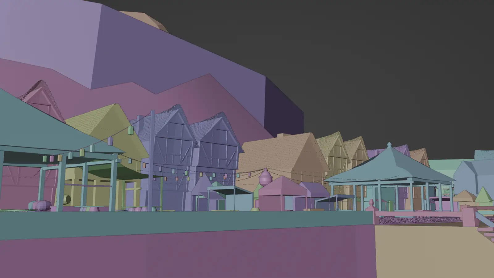 Frieren village scene 3D