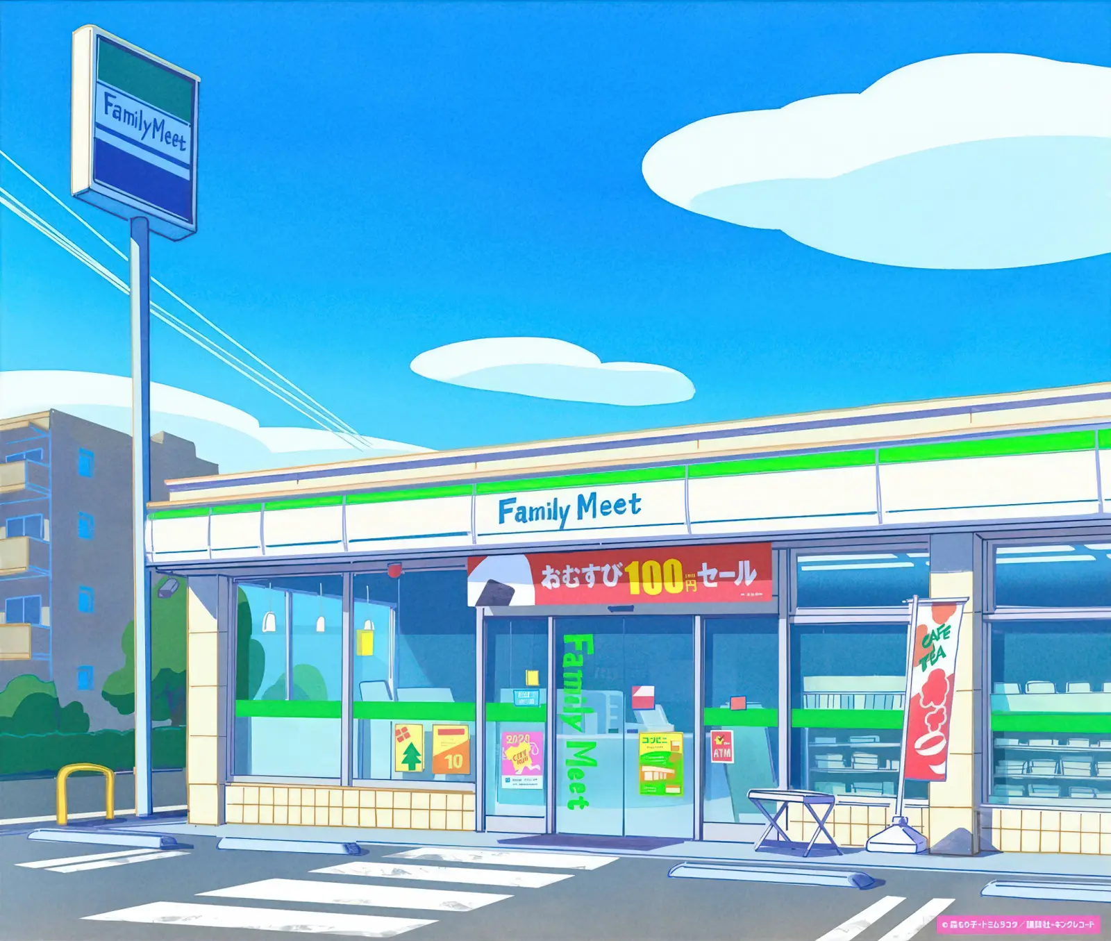 A watercolor-style beach scene: one person photographs the shoreline while another sits on driftwood sketching under lush green trees beside a rocky cliff.